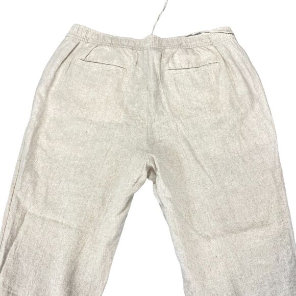 Old Navy Linen Pants Womens XL Beige Casual Flat Front Straight Leg Drawstring - Picture 14 of 16
